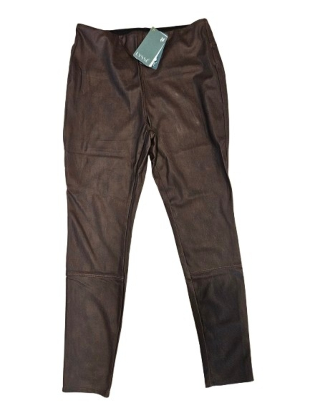 NWT Lyssé Vegan Leather Leggings Bourbon Brown Large High Waisted Pull On